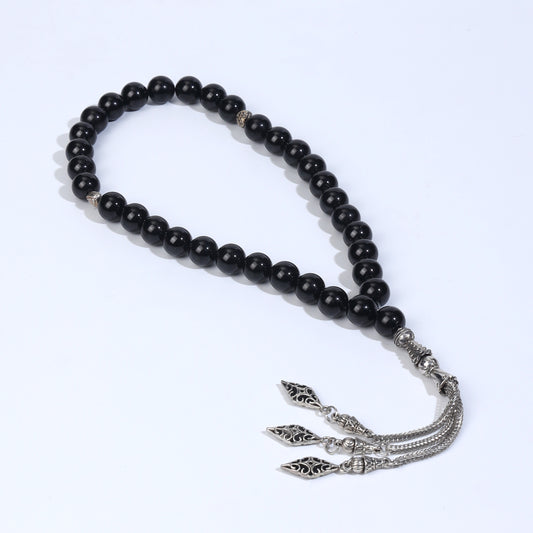 Natural Black Tourmaline Stone Tasbih