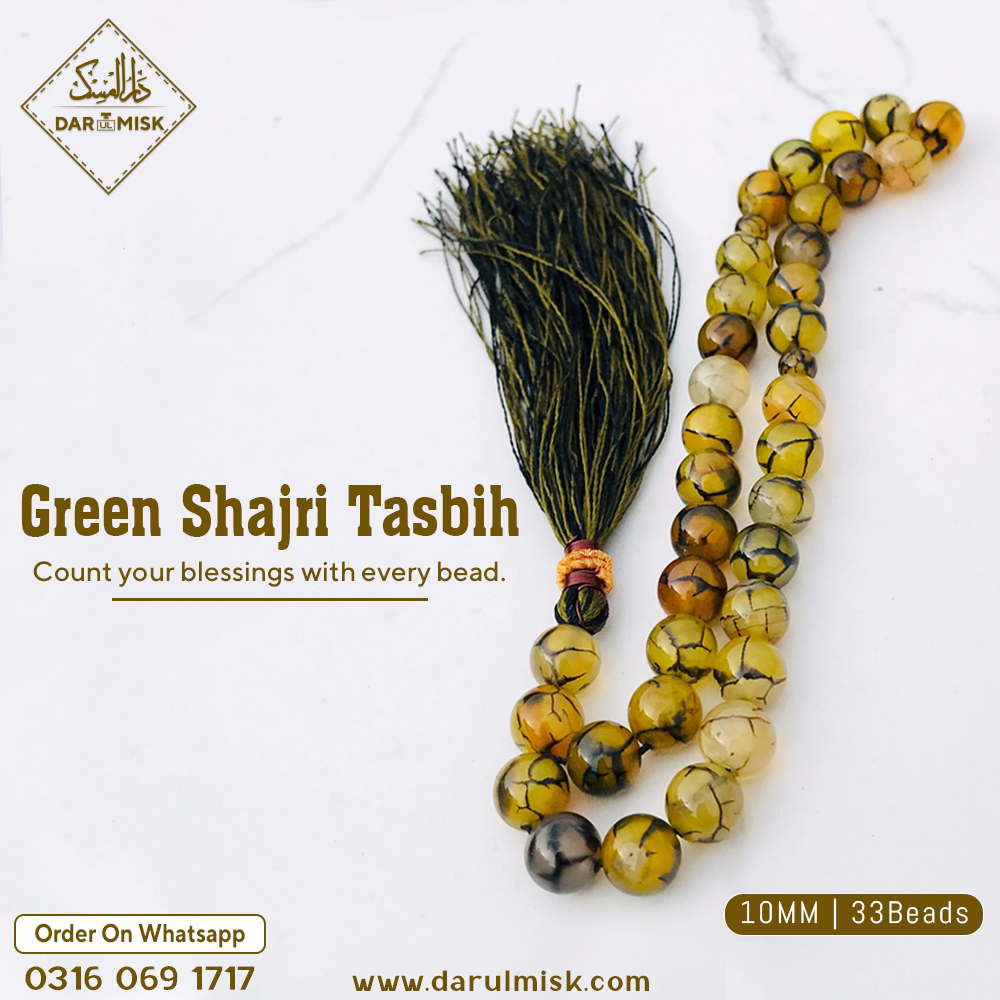 Green Shajri Aqeeq Tasbeeh