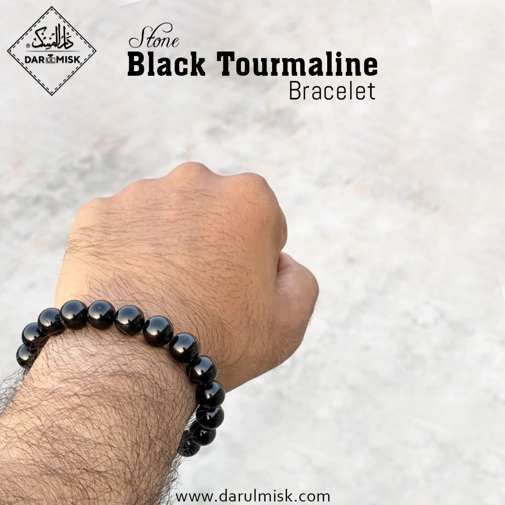 Natural Black Tourmaline Stone Bracelet DAR UL MISK