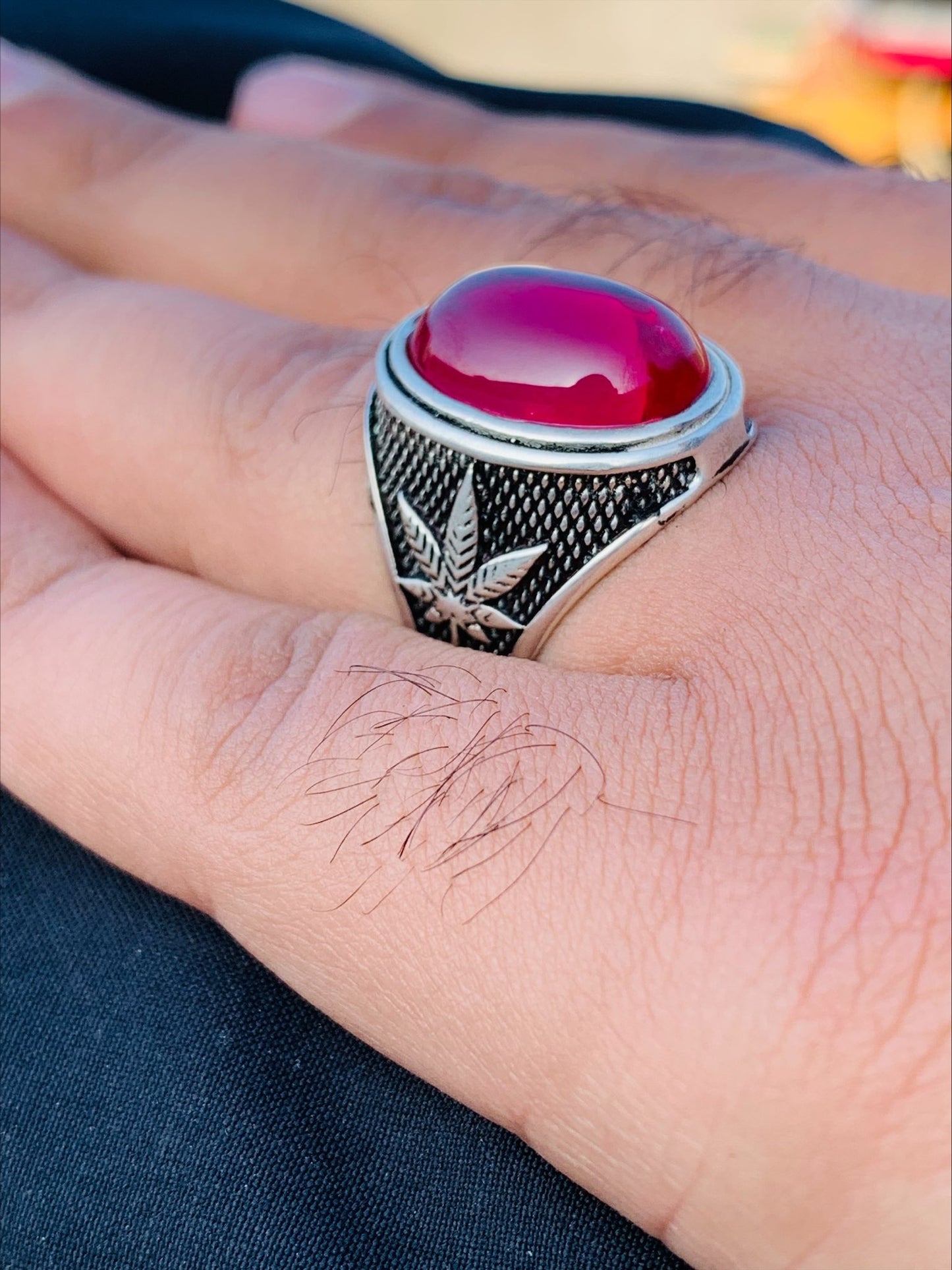 Classic Red Onyx 925 Silver Ring