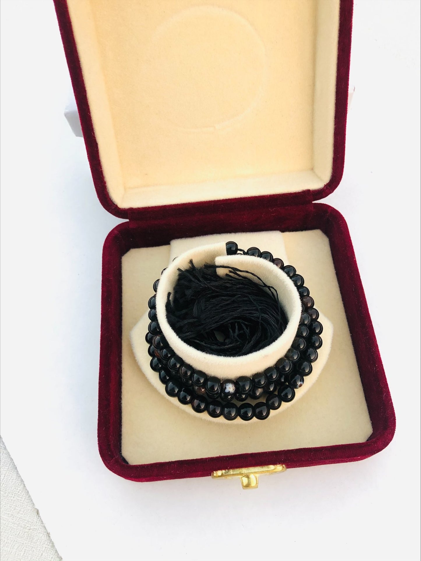 Black Aqeeq Stone Tasbih | 100 Beads