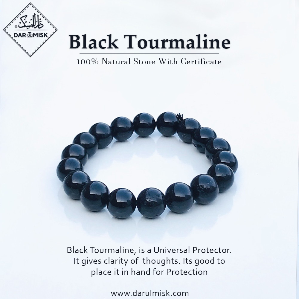 Natural Black Tourmaline Stone Tasbih