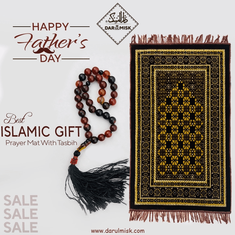 Black Sulemani Tasbih With Carpet Prayer Mat