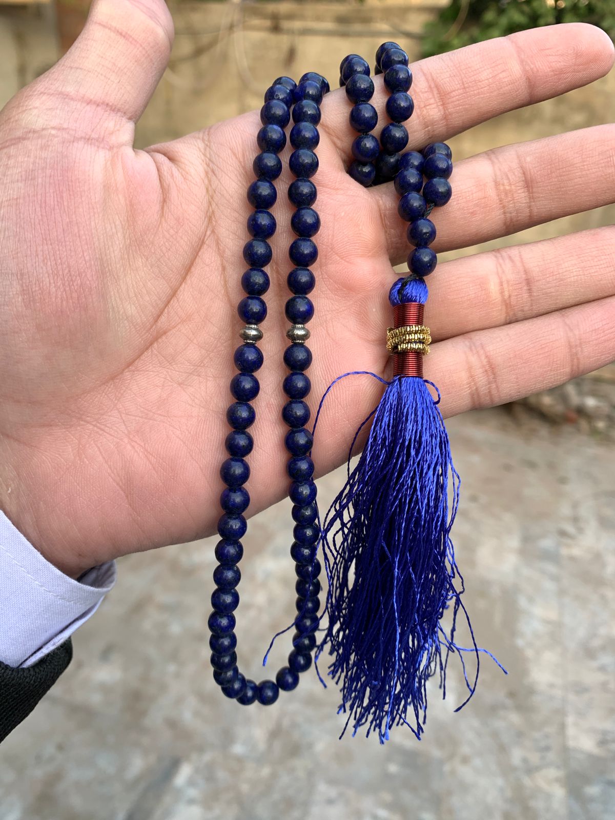 Natural All Blue Lapis Stone Tasbeeh