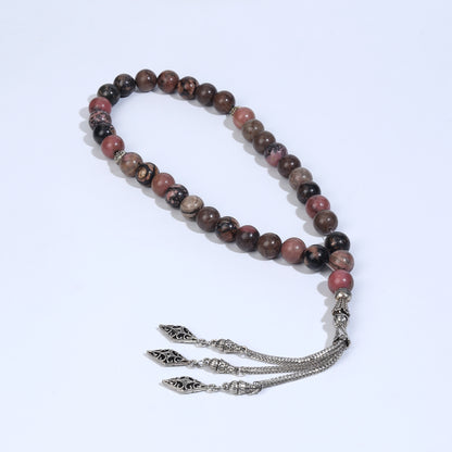 Natural Rhodonite Stone Tasbih | Islamic Misbah