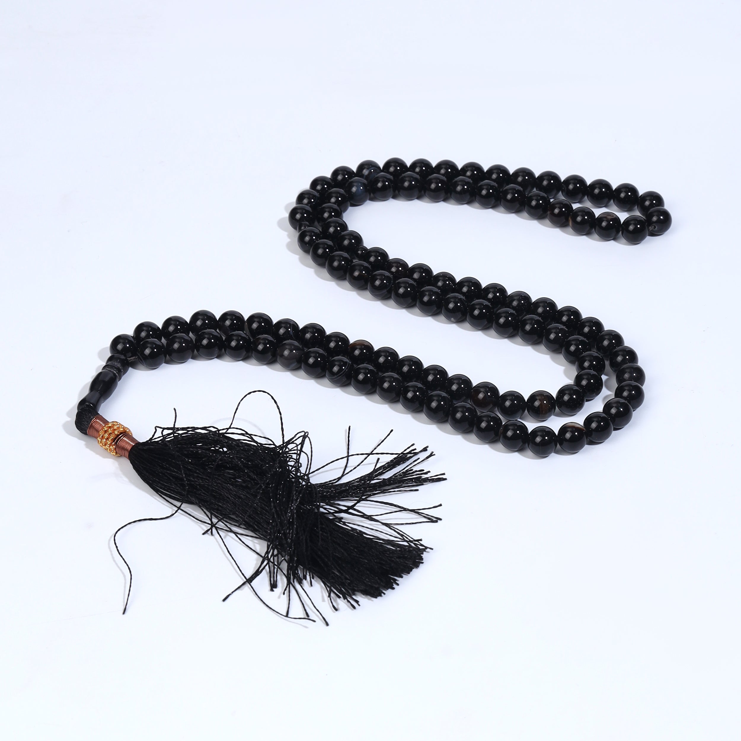 Black Aqeeq Stone Tasbih | 100 Beads