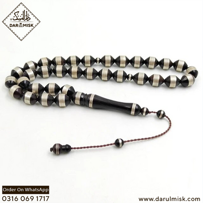 Silver Engraved Natural Yemeni Kokka Tasbih