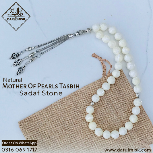 Natural Mother Of Pearls Tasbih (Sadaf Stone)
