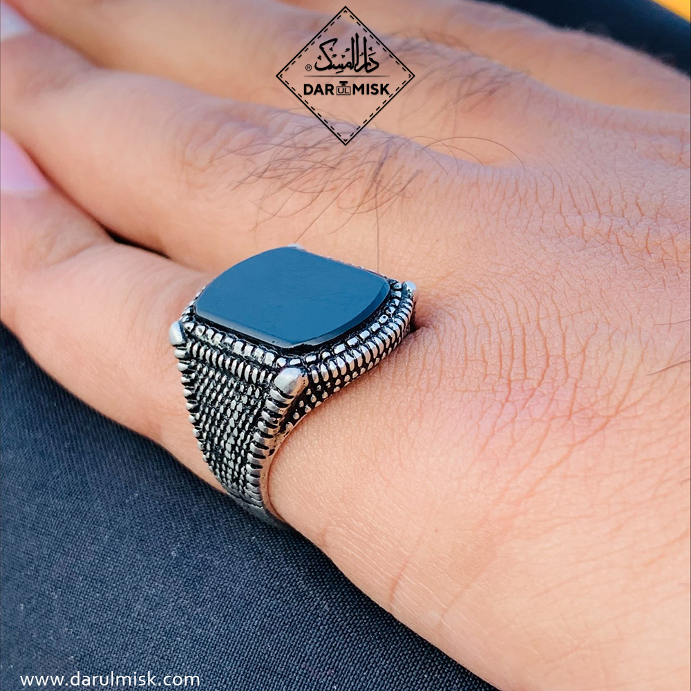 Black Onyx Squre Turkish Ring
