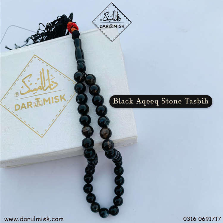 Black Aqeeq Stone Tasbih