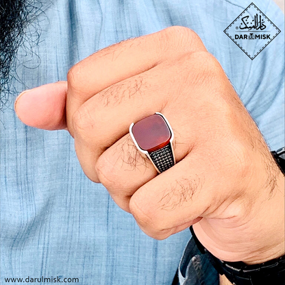 Classic Red Square Onyx Ring