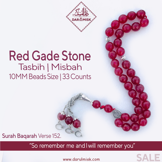 Red Gade Stone Tasbih | 33 Beads