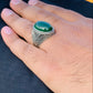 Green Onyx 925 Silver Turkish Ring