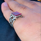 Square Red Onyx 925 Silver Ring