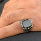 Turkish 925 Silver Ring Black Aqeeq