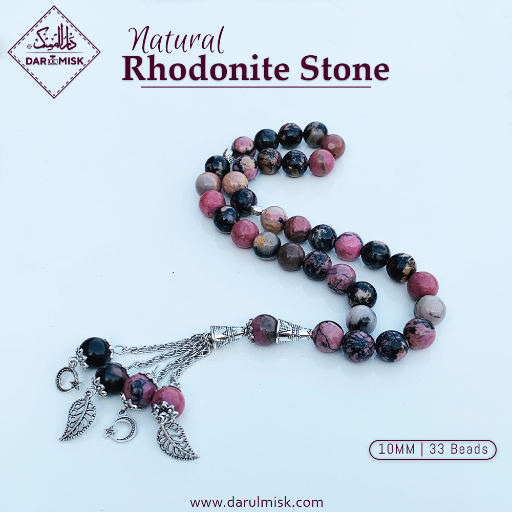 Natural Rhodonite Stone Tasbih | Islamic Misbah